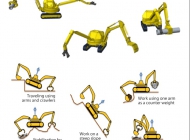 Гусеничный робот с двумя манипуляторами